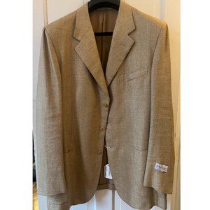 D'Avenza Silk/Linen/Wool Gold Jacket - Size 42 US - RRP $3025 - Made in Italy